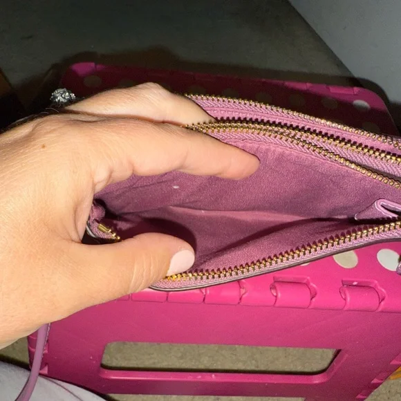 Coach Beige and Pink Signature Wristlet - Picture 4 of 4